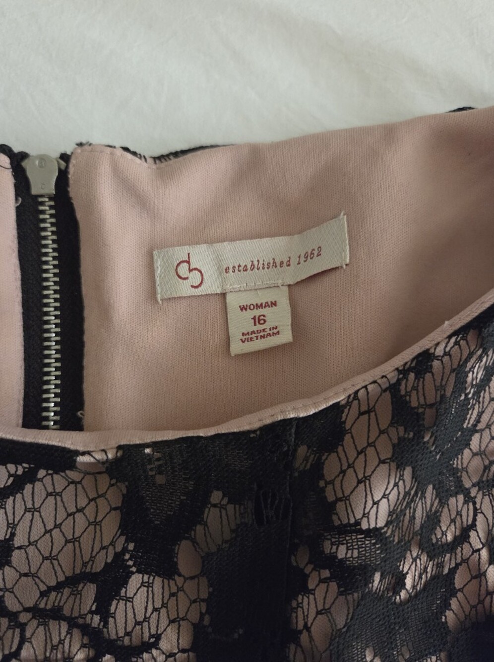 Dressbarn Black Lace Overlay Midi Skirt with Blush Pink Underlay - Picture 2 of 4